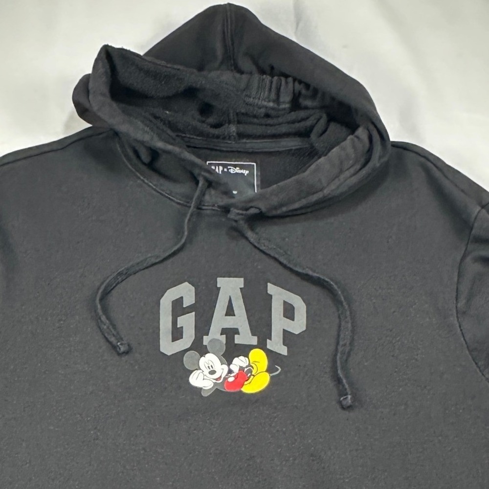 Gap‎ x Disney Mickey Mouse Pullover Hoodie Black Mens Large Graphic Sweatshirt